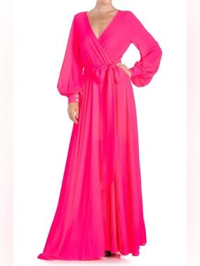 Meghan LA LilyPad Maxi Dress Neon Pink Size S